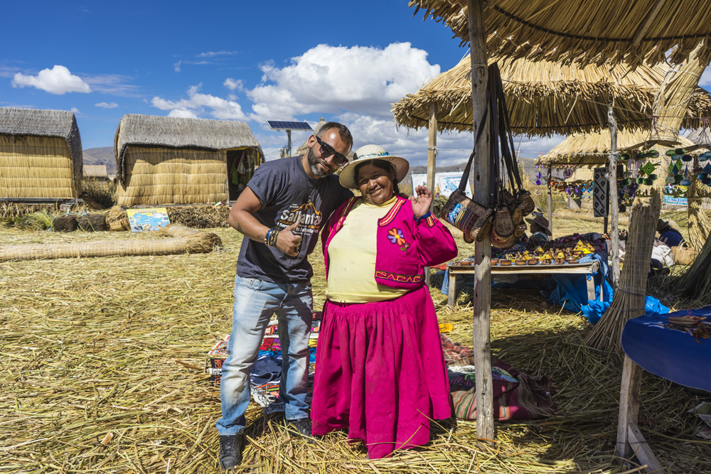 Lago Titicaca - Io con una donna Urus