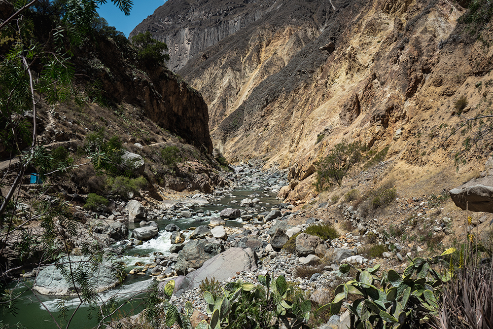 Il corso d'acqua in fondo al canyon