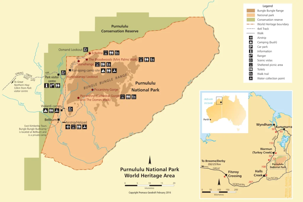 Purnululu National Park - map