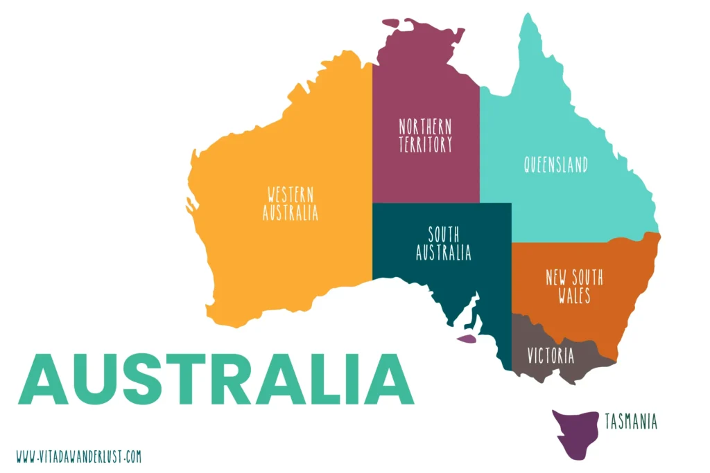 Come organizzare un viaggio in Western Australia - Australia Map